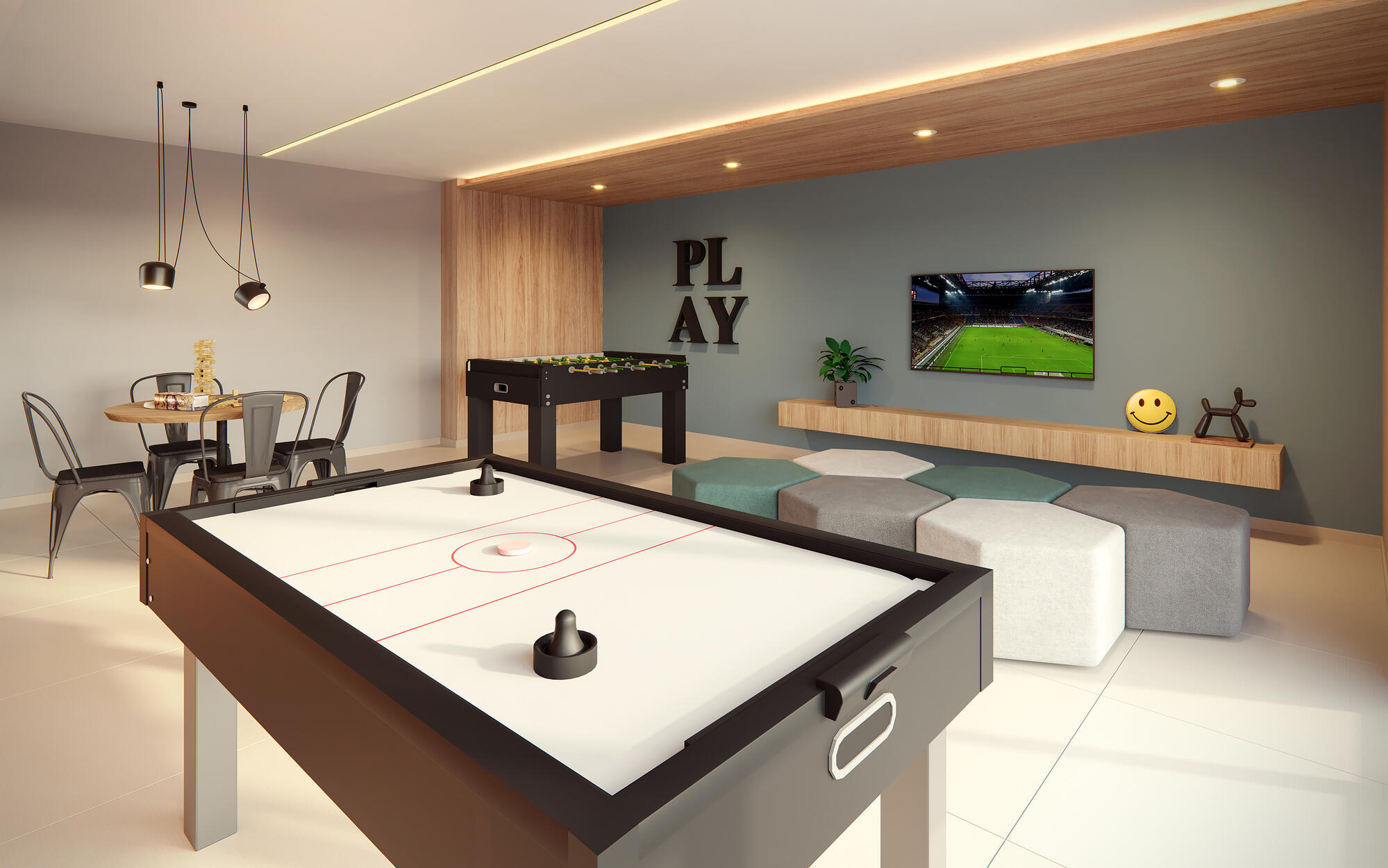 PERSPECTIVA ILUSTRADA DA SALA DE JOGOS