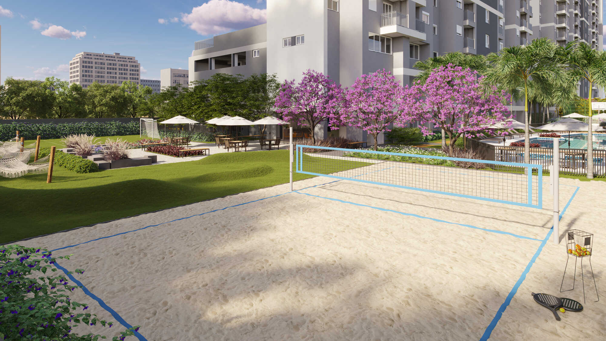 PERSPECTIVA ARTÍSTICA DA QUADRA DE BEACH TENNIS