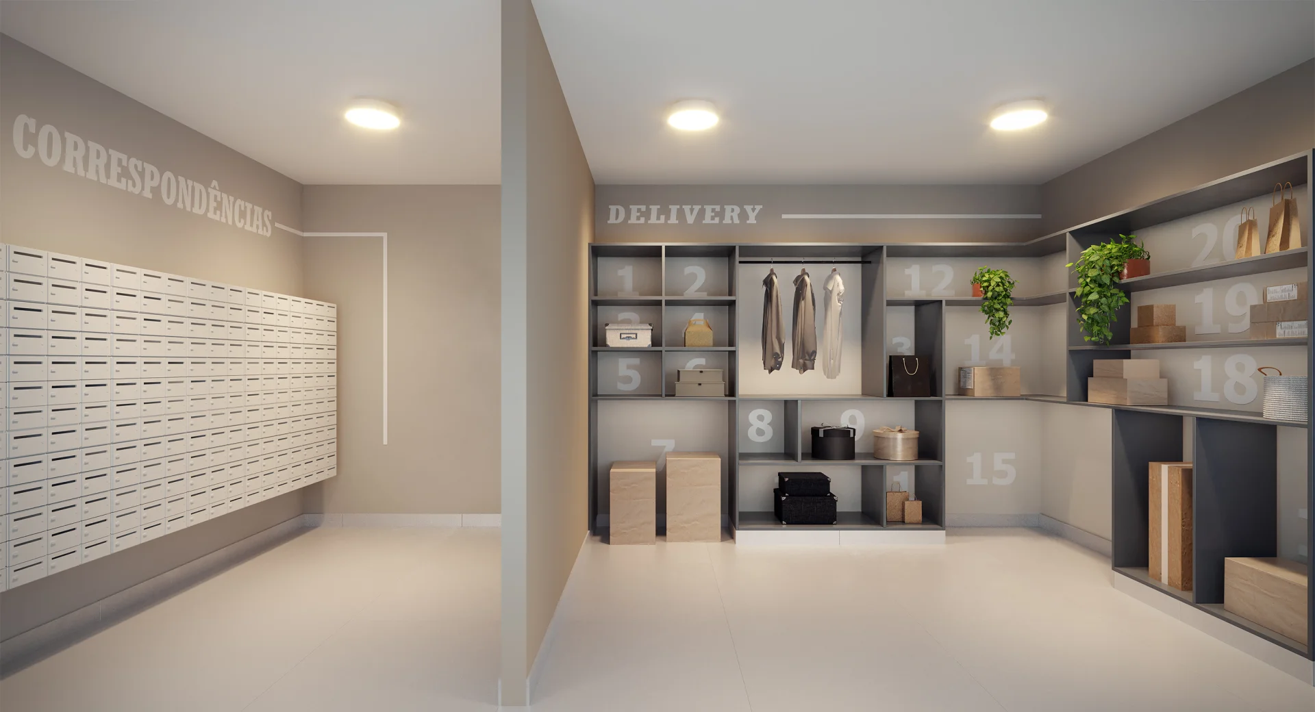 PERSPECTIVA ILUSTRADA DO DELIVERY E RECEBIMENTO DE CORRESPONDÊNCIA